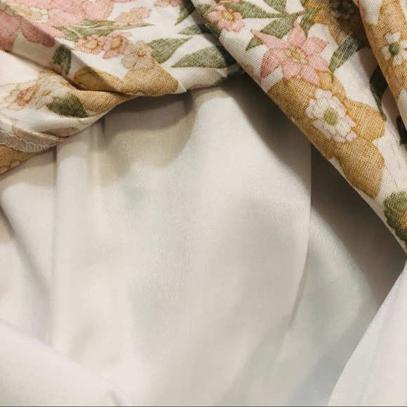 Floral V Neck Puff Sleeve Dress - Picture 5 of 6